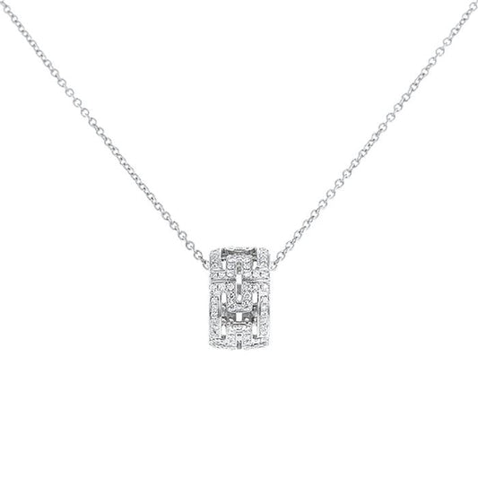 [LORA]PARENTESI NECKLACE SILVER DIAMOND