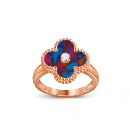 [Lora]CLOVER DIAMOND RING ROSE GOLD COLLECTION