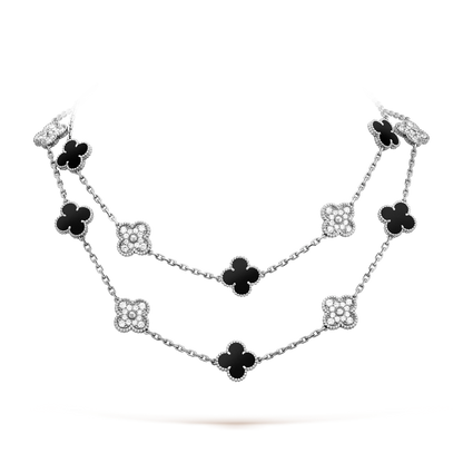 [Lora]CLOVER 20 MOTIFS ONYX DIAMOND SILVER