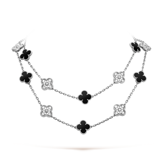 [Lora]CLOVER 20 MOTIFS ONYX DIAMOND SILVER