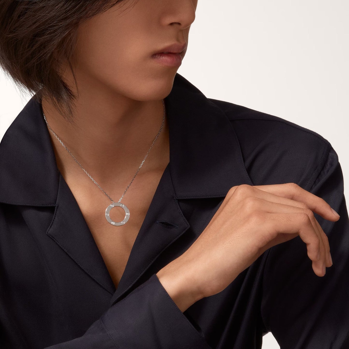 [LORA] LOVE NECKLACE 16MM 3 DIAMONDS