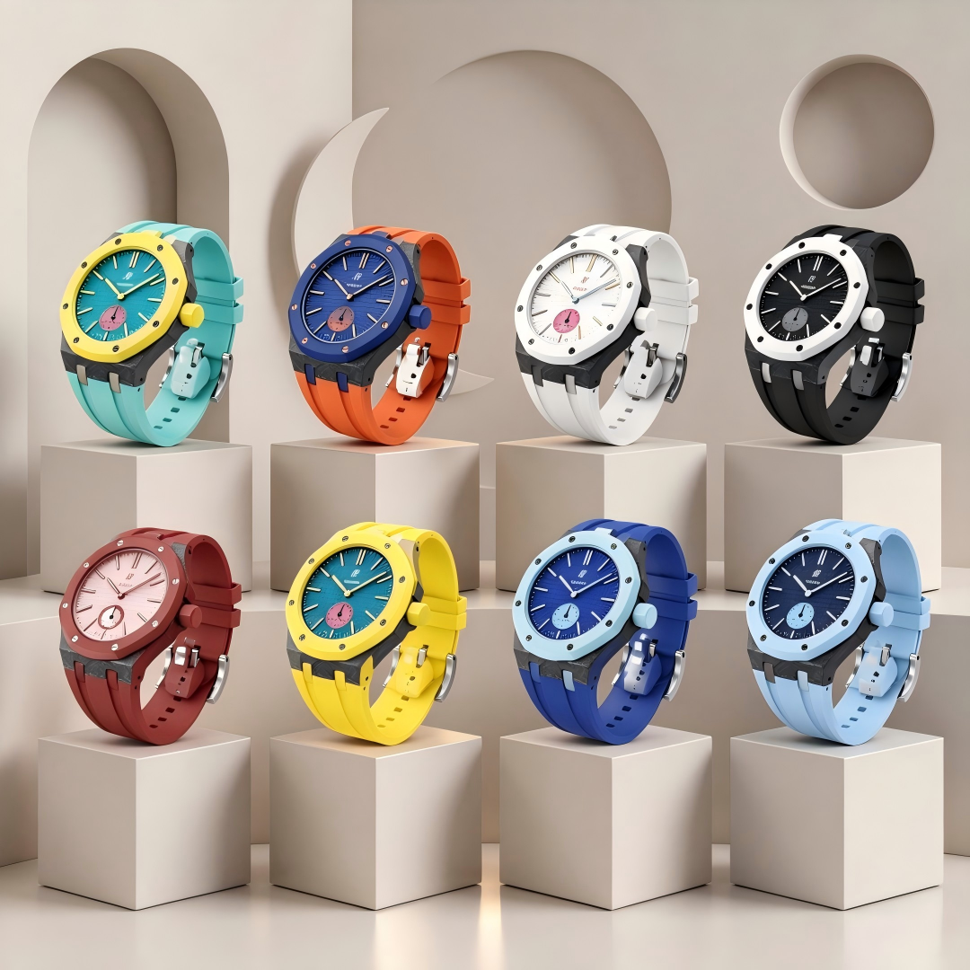 Royal Oak Pop Exclusive Carbon‑fiber Case & Silicone Strap