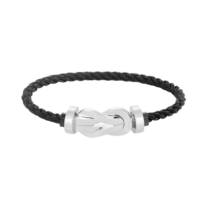 [LORA]CHANCE LARGE 8 FIGURE BUCKLE NO DIAMOND BRACELET SILVER
