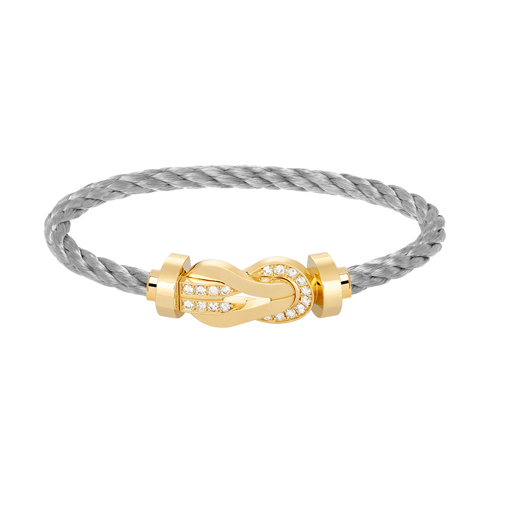 [LORA]CHANCE LARGE 8 FIGURE BUCKLE HALF DIAMOND BRACELET GOLD