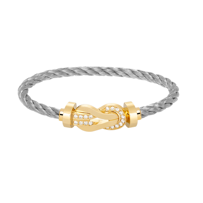 [LORA]CHANCE LARGE 8 FIGURE BUCKLE HALF DIAMOND BRACELET GOLD