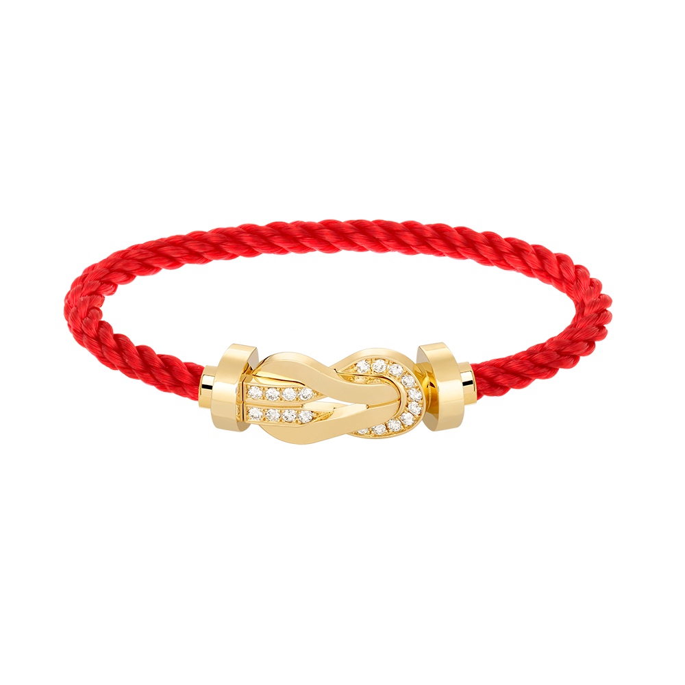 [LORA]CHANCE LARGE 8 FIGURE BUCKLE HALF DIAMOND BRACELET GOLD