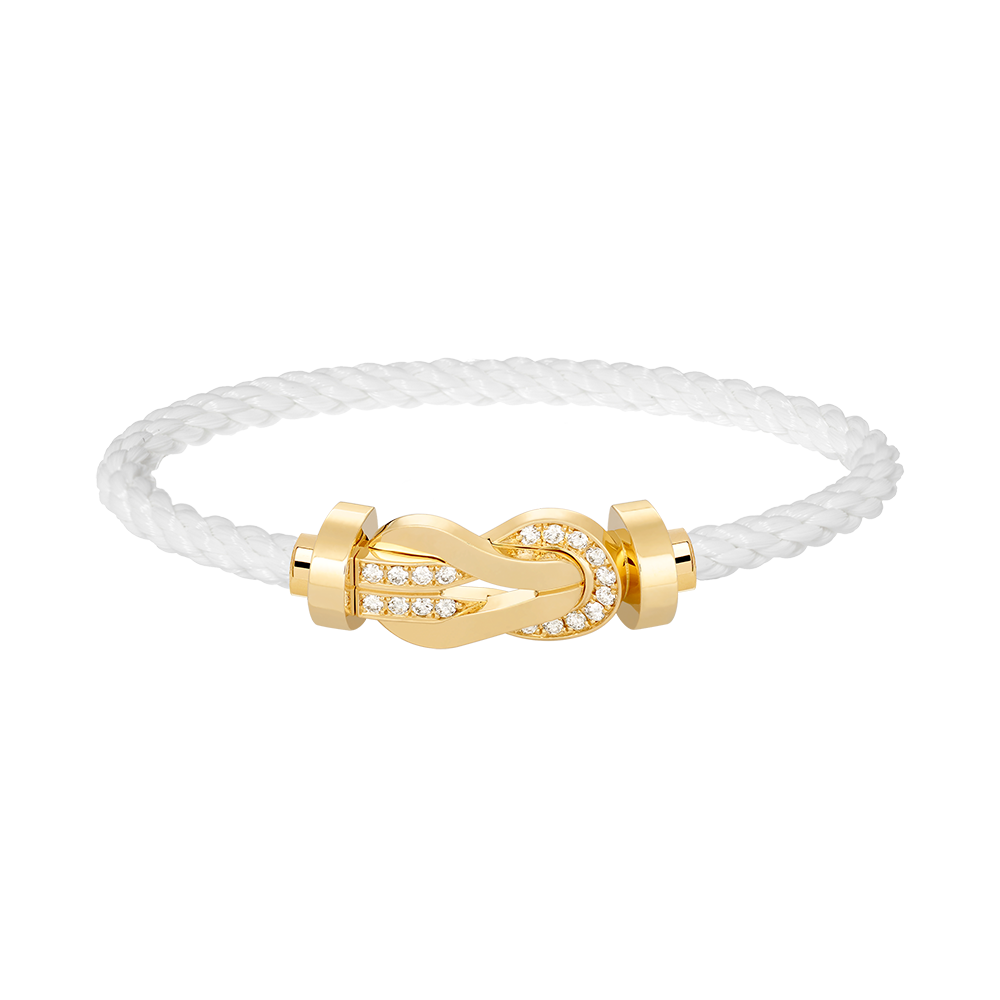 [LORA]CHANCE LARGE 8 FIGURE BUCKLE HALF DIAMOND BRACELET GOLD