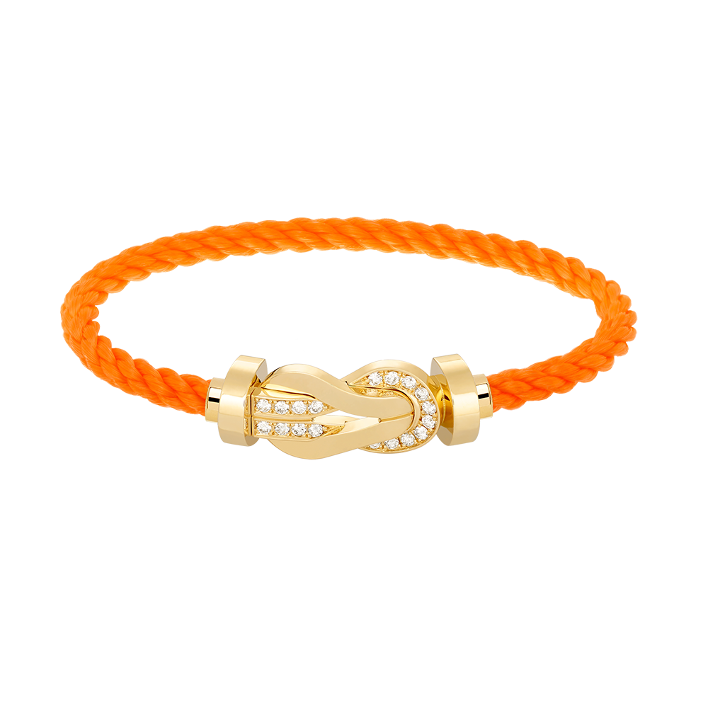 [LORA]CHANCE LARGE 8 FIGURE BUCKLE HALF DIAMOND BRACELET GOLD