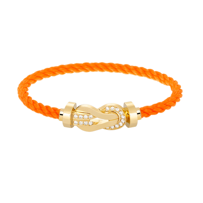 [LORA]CHANCE LARGE 8 FIGURE BUCKLE HALF DIAMOND BRACELET GOLD