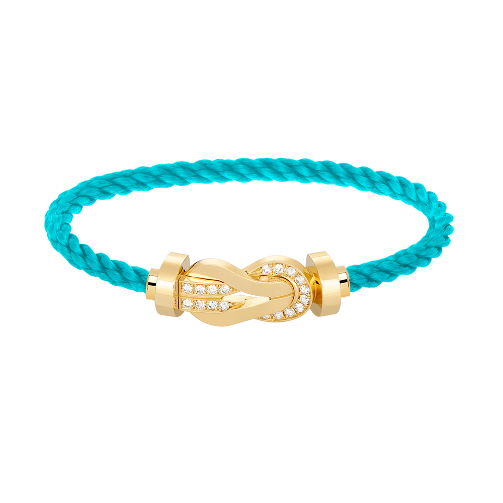[LORA]CHANCE LARGE 8 FIGURE BUCKLE HALF DIAMOND BRACELET GOLD