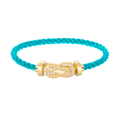 [LORA]CHANCE LARGE 8 FIGURE BUCKLE HALF DIAMOND BRACELET GOLD