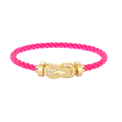 [LORA]CHANCE LARGE 8 FIGURE BUCKLE HALF DIAMOND BRACELET GOLD