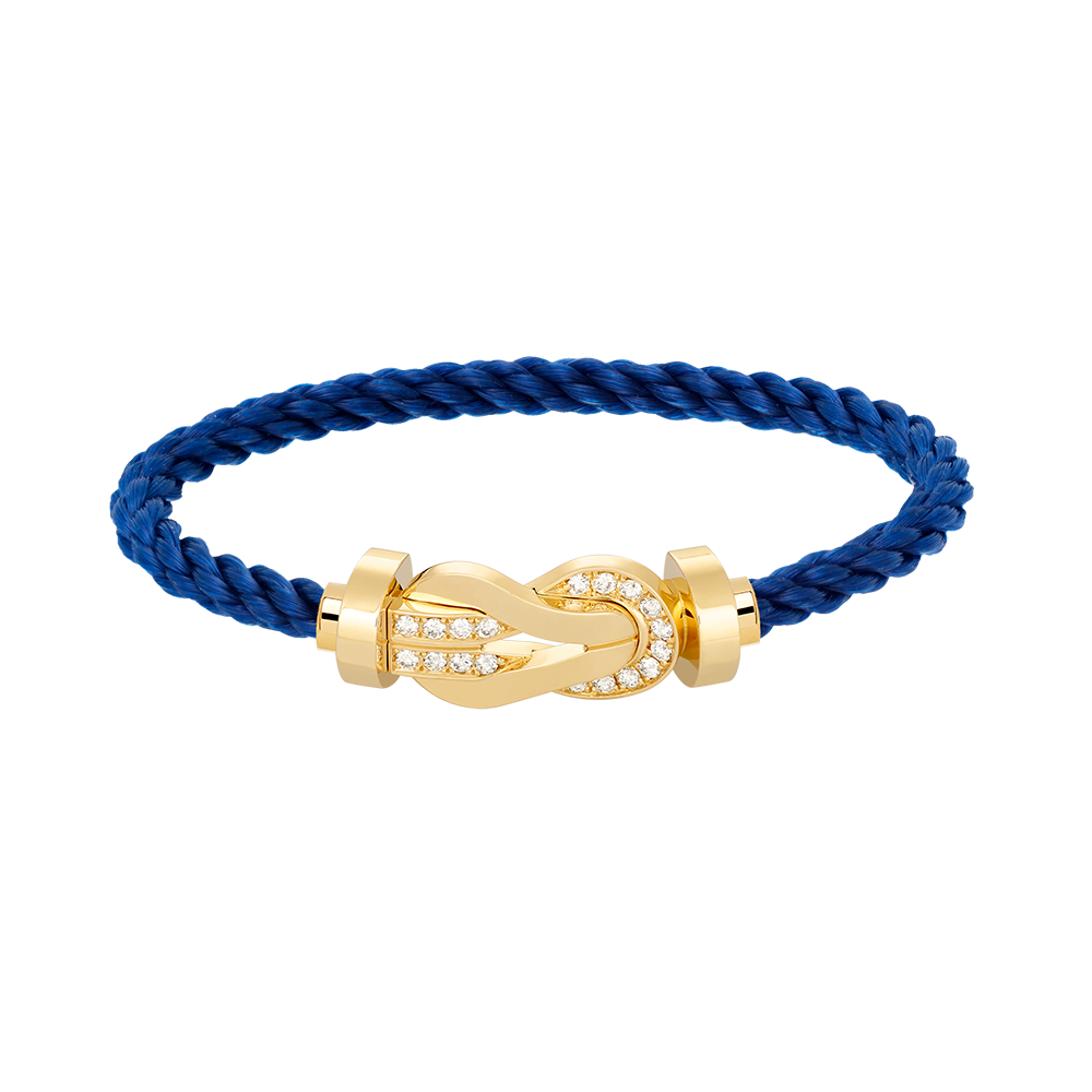 [LORA]CHANCE LARGE 8 FIGURE BUCKLE HALF DIAMOND BRACELET GOLD