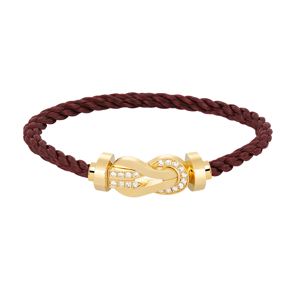 [LORA]CHANCE LARGE 8 FIGURE BUCKLE HALF DIAMOND BRACELET GOLD