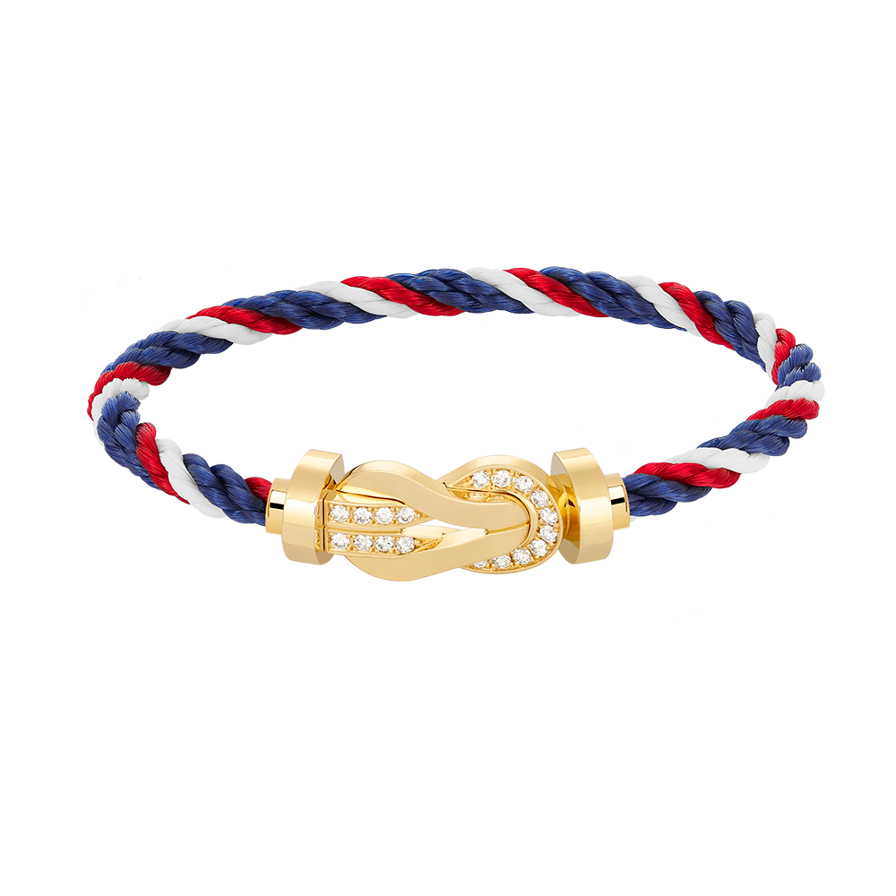 [LORA]CHANCE LARGE 8 FIGURE BUCKLE HALF DIAMOND BRACELET GOLD