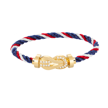 [LORA]CHANCE LARGE 8 FIGURE BUCKLE HALF DIAMOND BRACELET GOLD