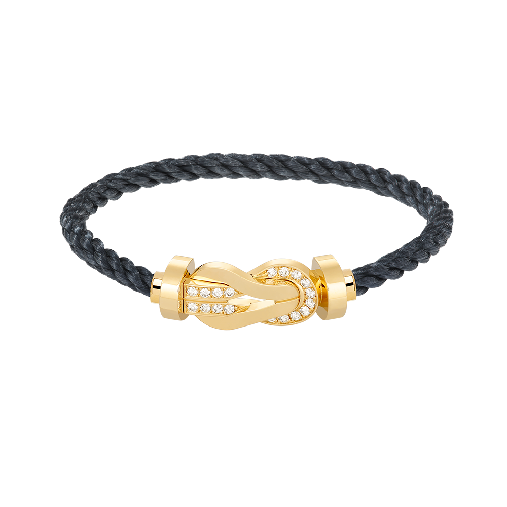 [LORA]CHANCE LARGE 8 FIGURE BUCKLE HALF DIAMOND BRACELET GOLD