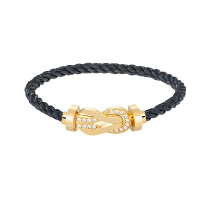 [LORA]CHANCE LARGE 8 FIGURE BUCKLE HALF DIAMOND BRACELET GOLD