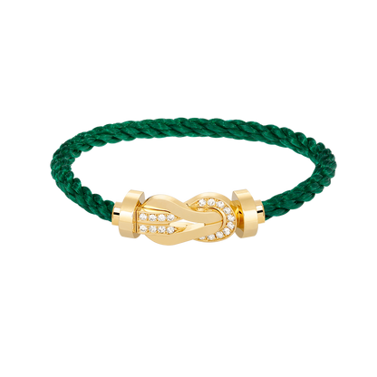 [LORA]CHANCE LARGE 8 FIGURE BUCKLE HALF DIAMOND BRACELET GOLD