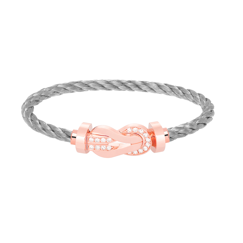 [LORA]CHANCE LARGE 8 FIGURE BUCKLE HALF DIAMOND BRACELET ROSE GOLD