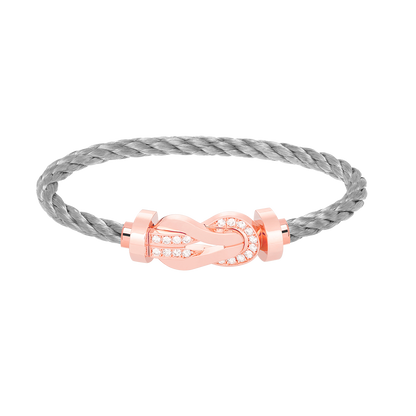 [LORA]CHANCE LARGE 8 FIGURE BUCKLE HALF DIAMOND BRACELET ROSE GOLD