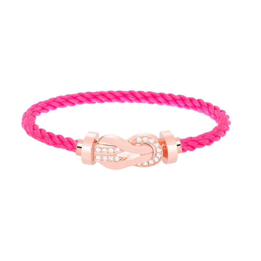 [LORA]CHANCE LARGE 8 FIGURE BUCKLE HALF DIAMOND BRACELET ROSE GOLD