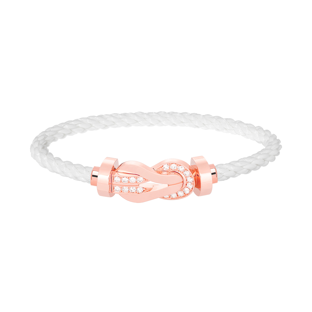 [LORA]CHANCE LARGE 8 FIGURE BUCKLE HALF DIAMOND BRACELET ROSE GOLD