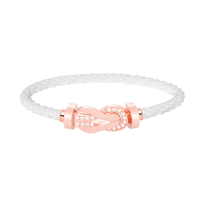 [LORA]CHANCE LARGE 8 FIGURE BUCKLE HALF DIAMOND BRACELET ROSE GOLD