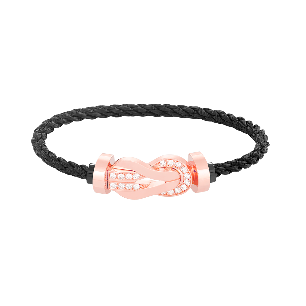 [LORA]CHANCE LARGE 8 FIGURE BUCKLE HALF DIAMOND BRACELET ROSE GOLD