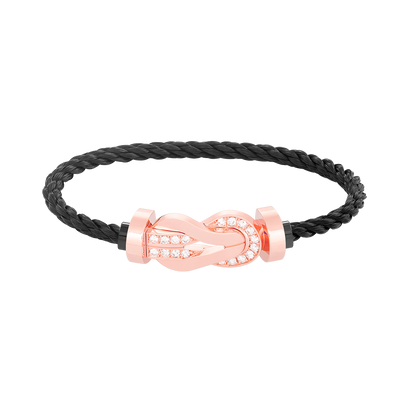 [LORA]CHANCE LARGE 8 FIGURE BUCKLE HALF DIAMOND BRACELET ROSE GOLD
