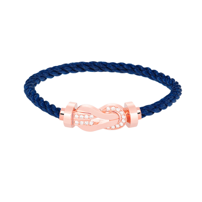 [LORA]CHANCE LARGE 8 FIGURE BUCKLE HALF DIAMOND BRACELET ROSE GOLD
