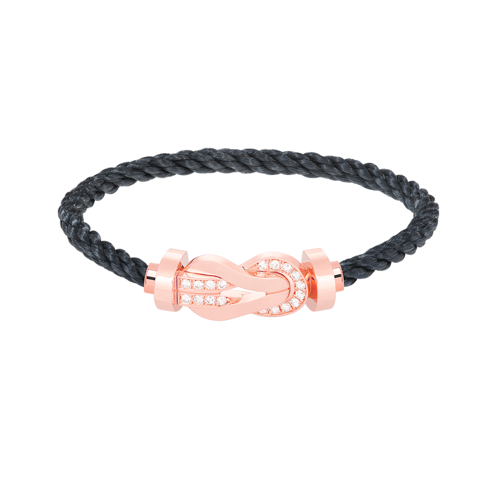 [LORA]CHANCE LARGE 8 FIGURE BUCKLE HALF DIAMOND BRACELET ROSE GOLD
