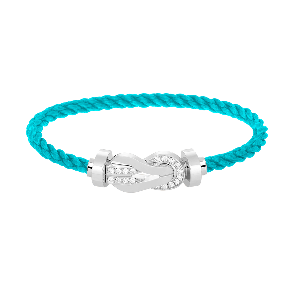 [LORA]CHANCE LARGE 8 FIGURE BUCKLE HALF DIAMOND BRACELET SILVER