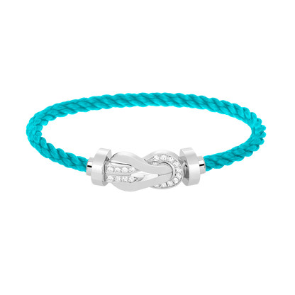 [LORA]CHANCE LARGE 8 FIGURE BUCKLE HALF DIAMOND BRACELET SILVER
