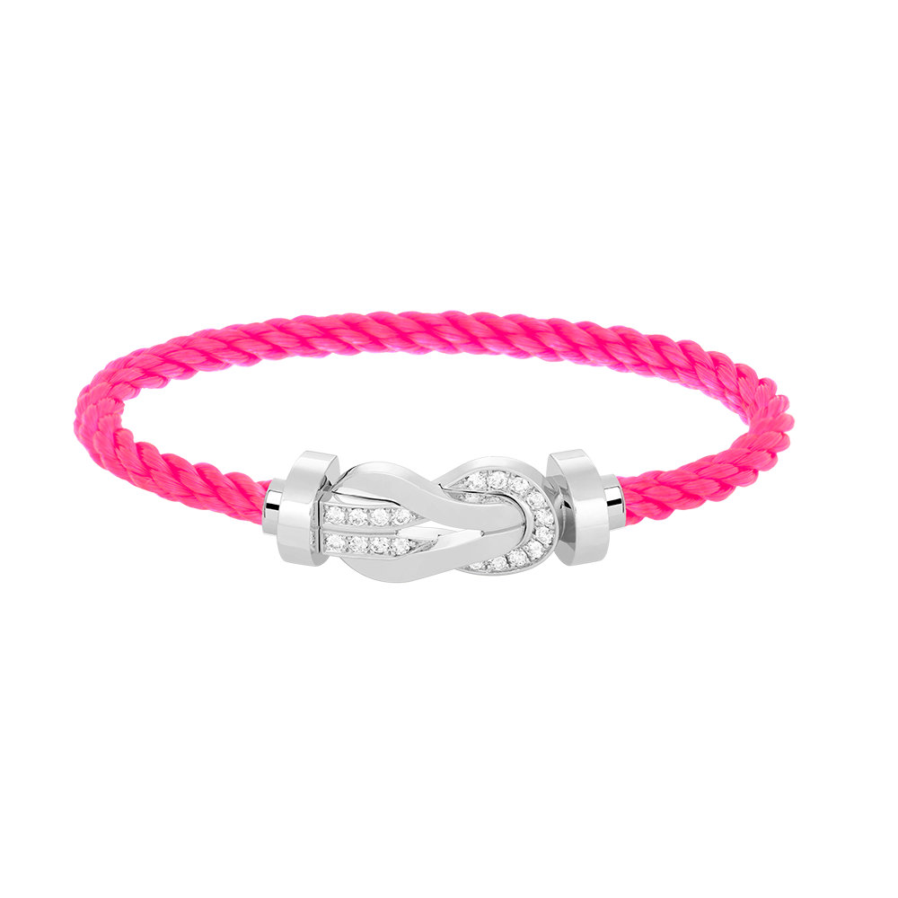 [LORA]CHANCE LARGE 8 FIGURE BUCKLE HALF DIAMOND BRACELET SILVER