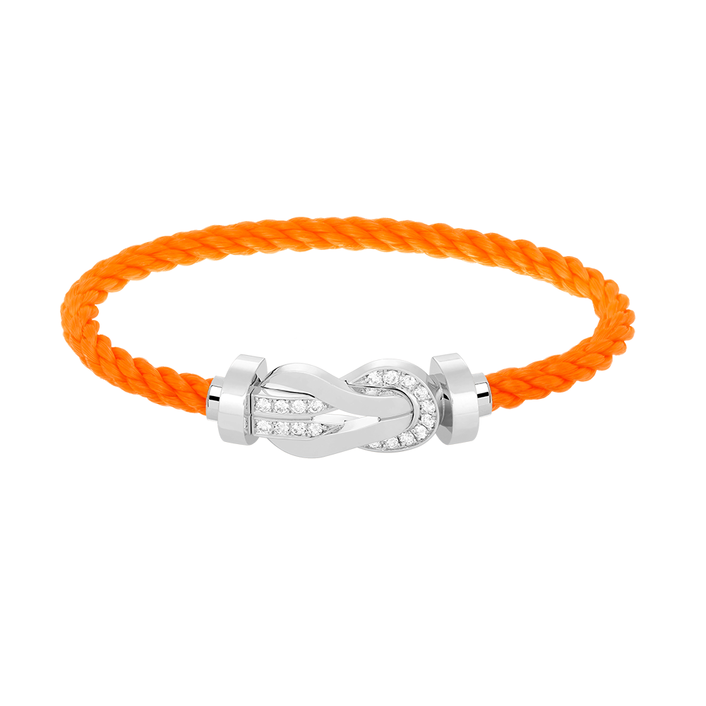 [LORA]CHANCE LARGE 8 FIGURE BUCKLE HALF DIAMOND BRACELET SILVER