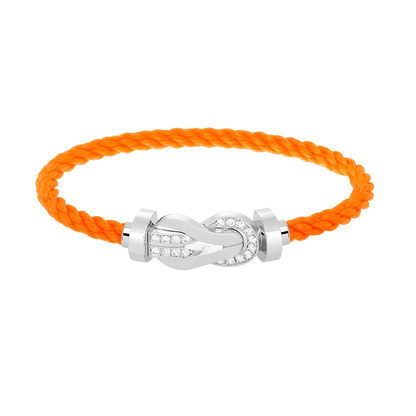 [LORA]CHANCE LARGE 8 FIGURE BUCKLE HALF DIAMOND BRACELET SILVER
