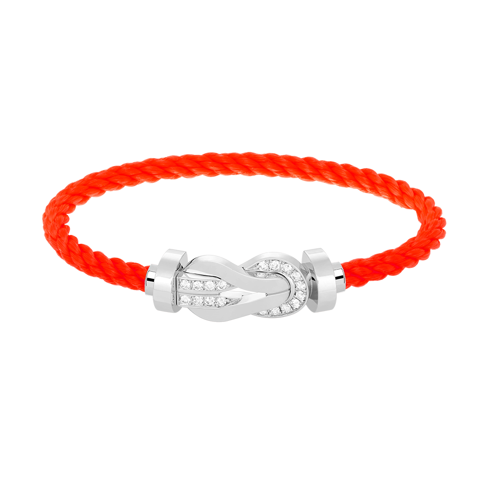 [LORA]CHANCE LARGE 8 FIGURE BUCKLE HALF DIAMOND BRACELET SILVER