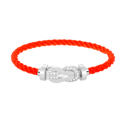 [LORA]CHANCE LARGE 8 FIGURE BUCKLE HALF DIAMOND BRACELET SILVER