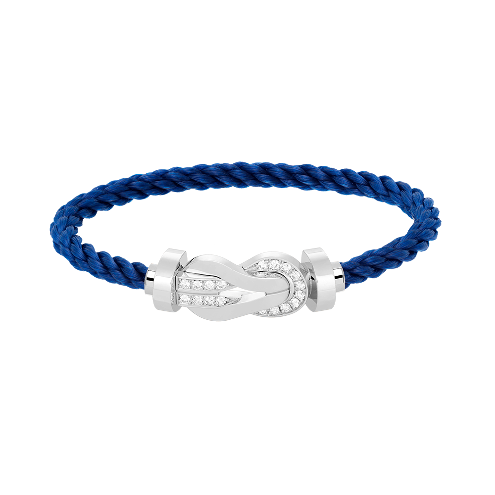 [LORA]CHANCE LARGE 8 FIGURE BUCKLE HALF DIAMOND BRACELET SILVER