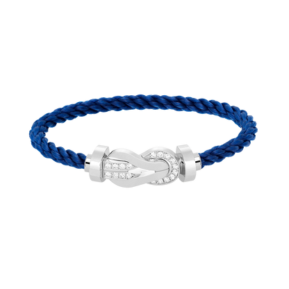[LORA]CHANCE LARGE 8 FIGURE BUCKLE HALF DIAMOND BRACELET SILVER