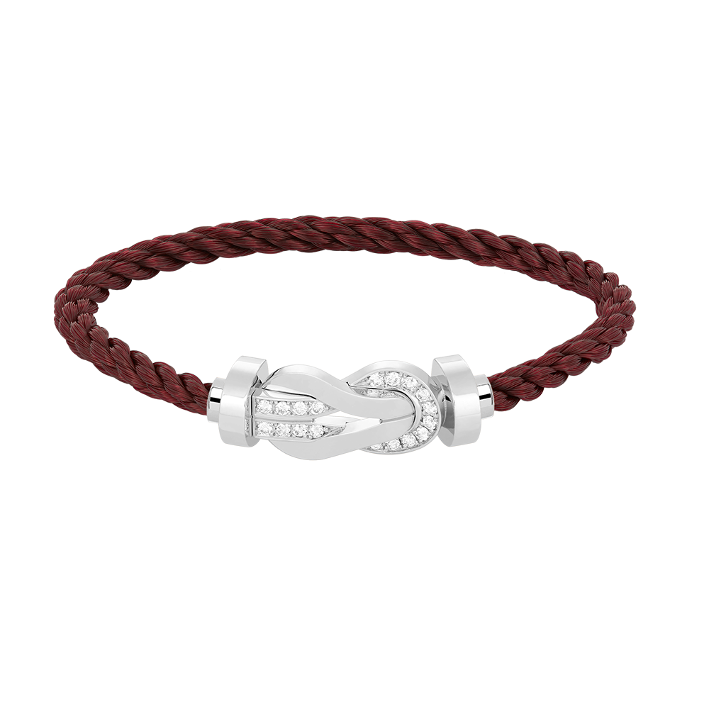 [LORA]CHANCE LARGE 8 FIGURE BUCKLE HALF DIAMOND BRACELET SILVER