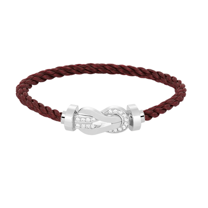 [LORA]CHANCE LARGE 8 FIGURE BUCKLE HALF DIAMOND BRACELET SILVER