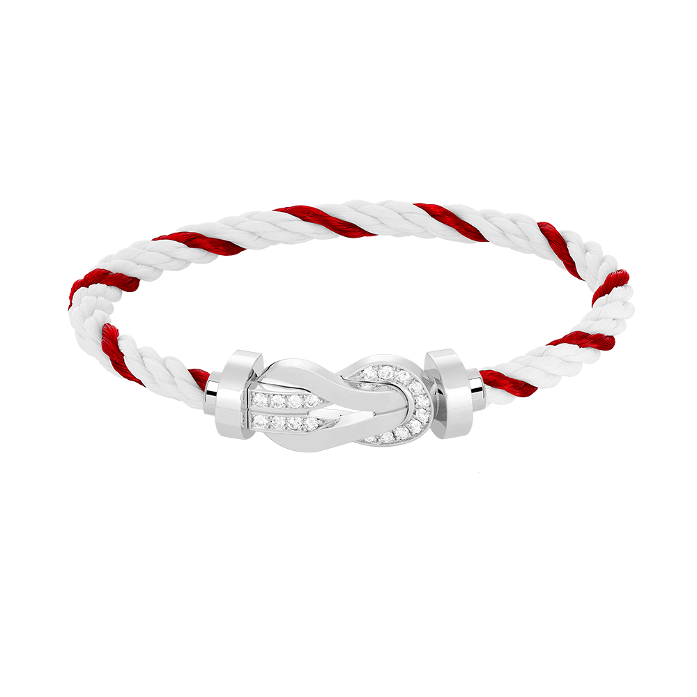 [LORA]CHANCE LARGE 8 FIGURE BUCKLE HALF DIAMOND BRACELET SILVER