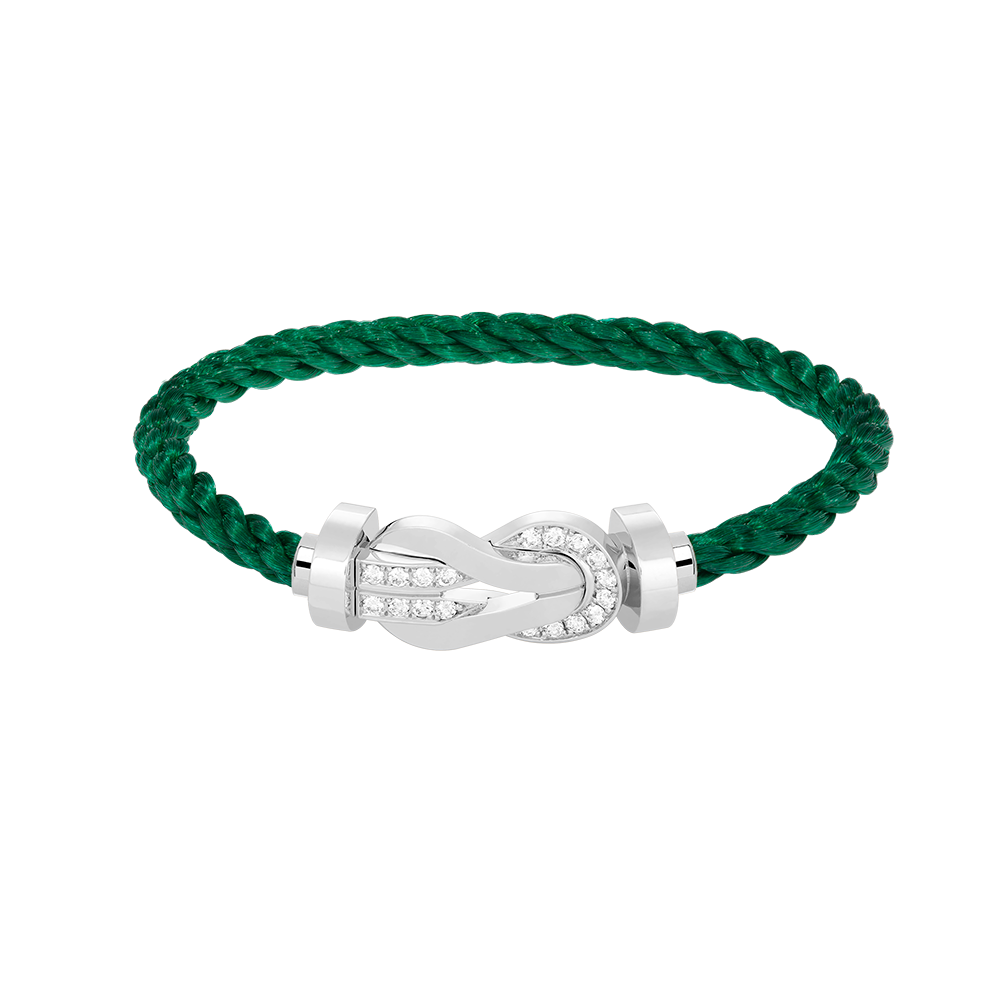 [LORA]CHANCE LARGE 8 FIGURE BUCKLE HALF DIAMOND BRACELET SILVER