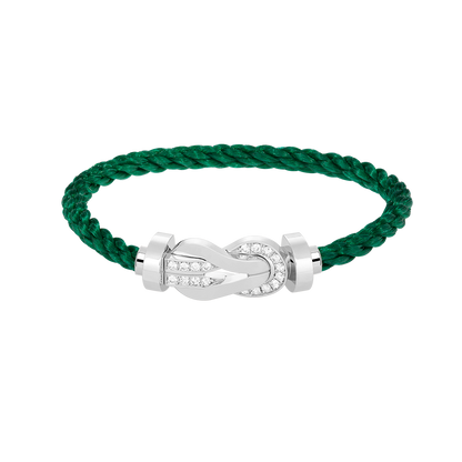 [LORA]CHANCE LARGE 8 FIGURE BUCKLE HALF DIAMOND BRACELET SILVER