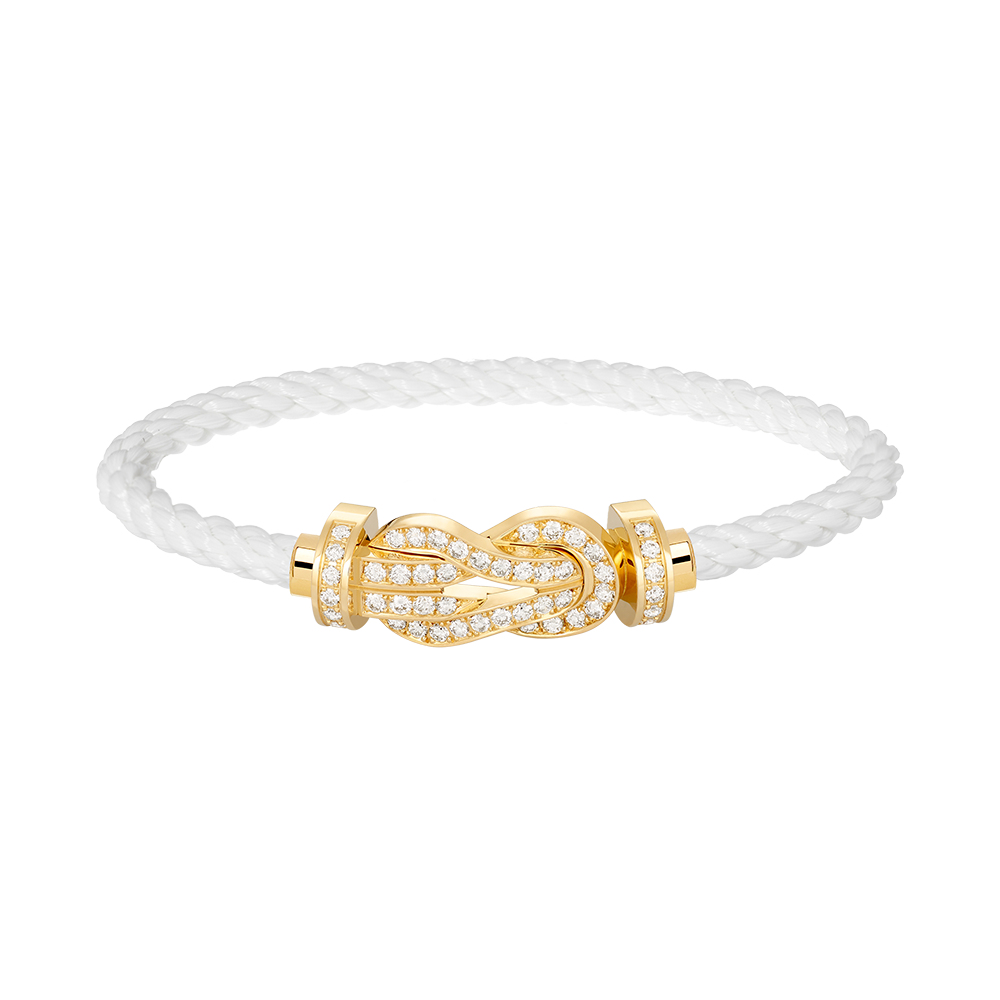 [LORA]CHANCE LARGE 8 FIGURE BUCKLE FULLDIAMOND BRACELET GOLD