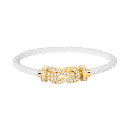 [LORA]CHANCE LARGE 8 FIGURE BUCKLE FULLDIAMOND BRACELET GOLD