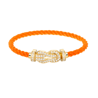 [LORA]CHANCE LARGE 8 FIGURE BUCKLE FULLDIAMOND BRACELET GOLD