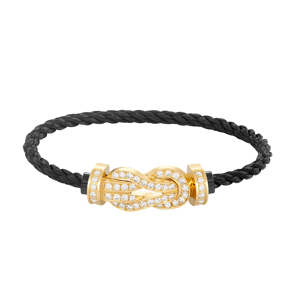 [LORA]CHANCE LARGE 8 FIGURE BUCKLE FULLDIAMOND BRACELET GOLD